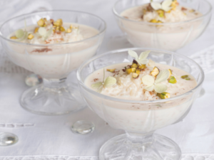 Une recette incontournable pour les fêtes : le riz au lait brûlé à la fleur d’oranger